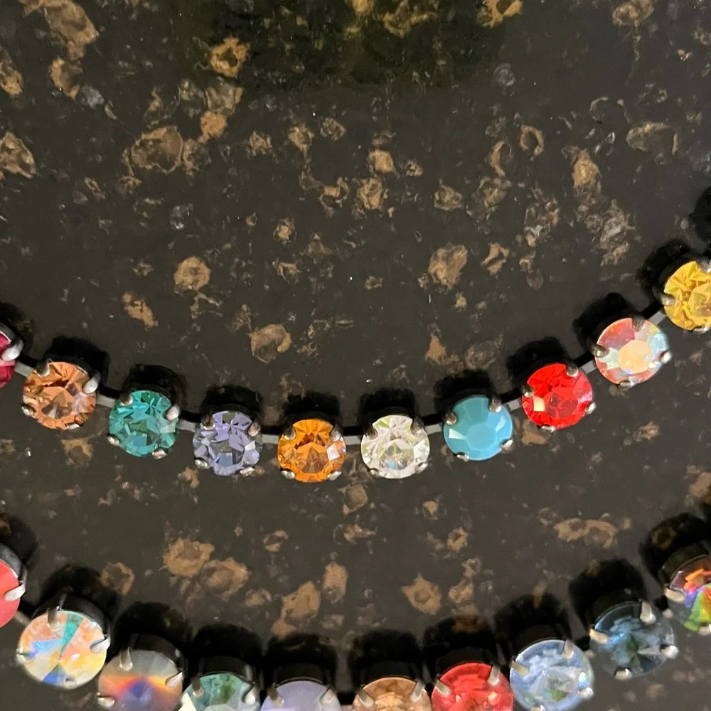 Multicolor Crystal Necklace single strand - Picture 1 of 5